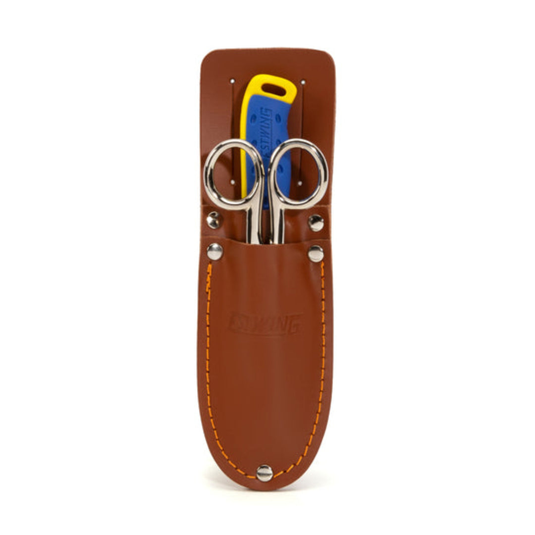 Estwing 42467 Serrated Blade Cable Splicing Scissors and Sheepsfoot Cable Splicing Knife Combo Set with Leather Belt Sheath