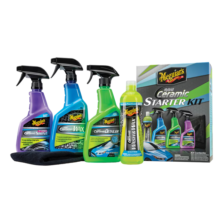 Meguiar's G55253 Hybrid Ceramic Starter Kit - Detailing Kit Includes Car Wash, Wax, Detailer, & Tire Shine