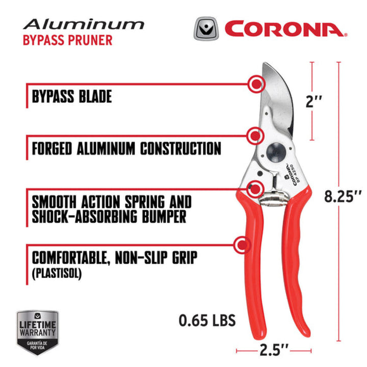 Corona BP 4250  ALUMINUM Bypass Pruner - 1 Inch, Straight