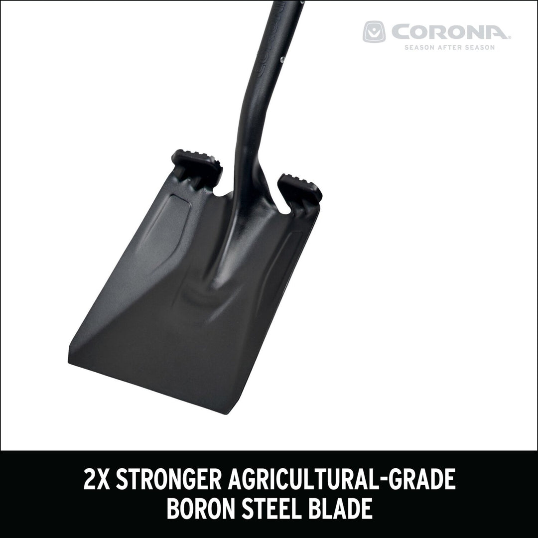 Corona SS16020 Boron Steel 14-Gauge Square Point Shovel, Fiberglass Handle