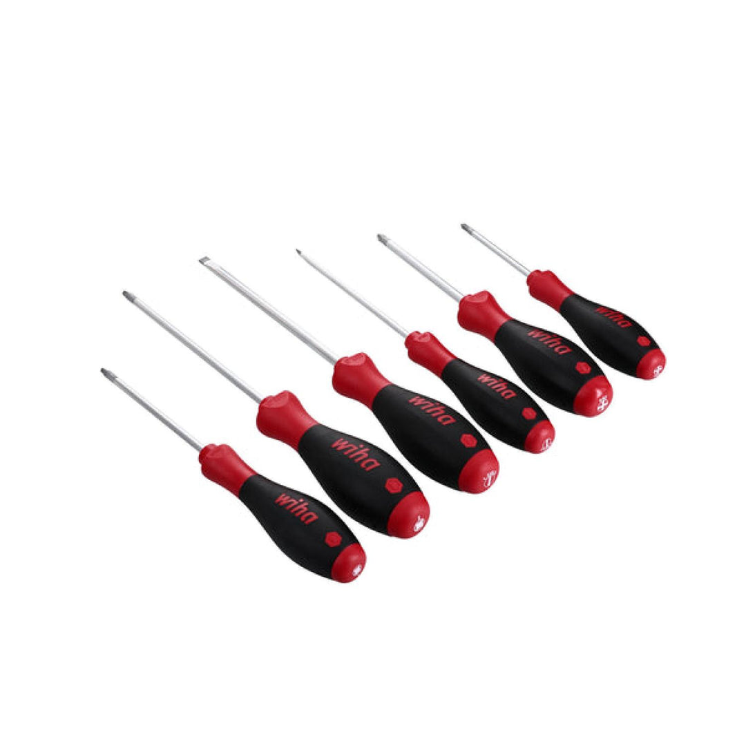 Wiha Tools 30291 SoftFinish Slotted / Phillips / Square Screwdriver Set, 6 Pc.