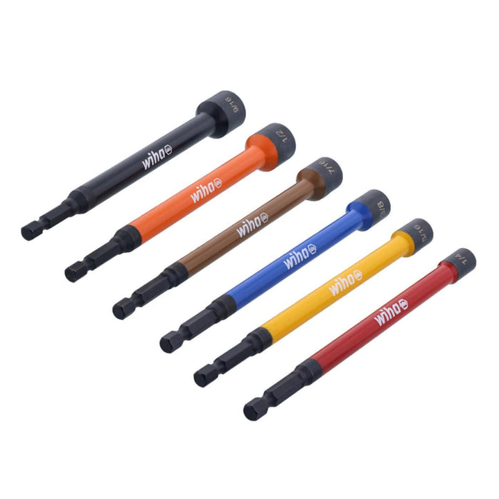 Wiha Tools 70486 Color Coded Magnetic Nut Setters Set, 6 Pc.