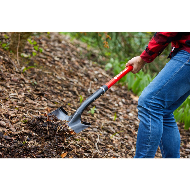 Corona SS 27020 Square Point Shovel, 15-Gauge, 12. in Head, 48 in. Fiberglass Handle