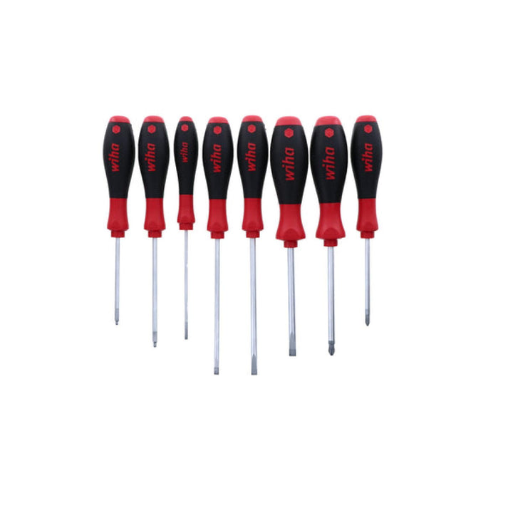Wiha Tools 30289 8 Piece SoftFinish Slotted and Phillips and Square Screwdriver Set