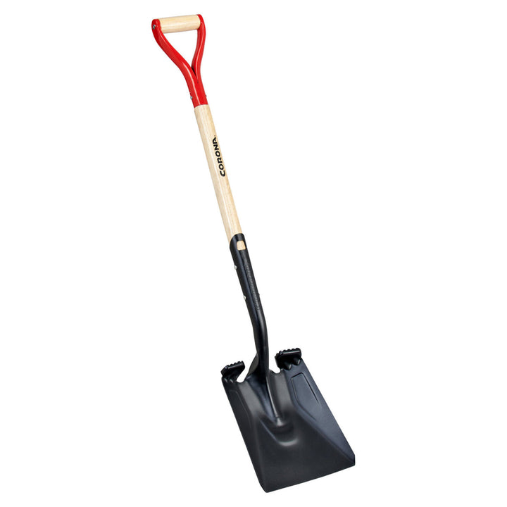 Corona SS16001 Square Point Hardwood D Grip Shovel, 14 Gauge