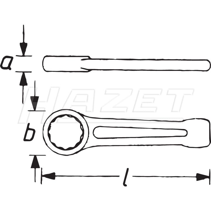 Hazet 642-46 12-Point 46 Striking Face Pattern Box-End Wrench