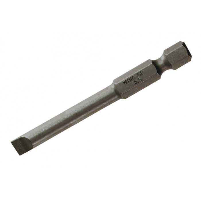 Wiha Tools 74039 Slotted Power Bit, 5.5 mm x 70 mm, 10 Pk.