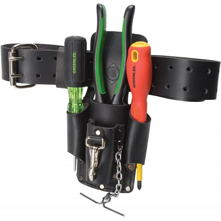 Greenlee 0258-14 Heavy-Duty 4-Pocket Leather Pouch