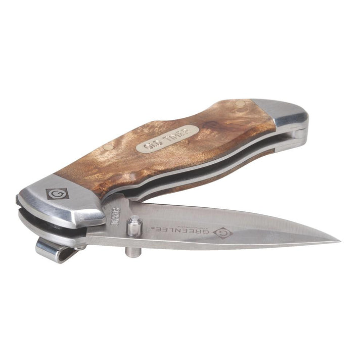 Greenlee 0652-24 Wood Drop Point Pocket Knife