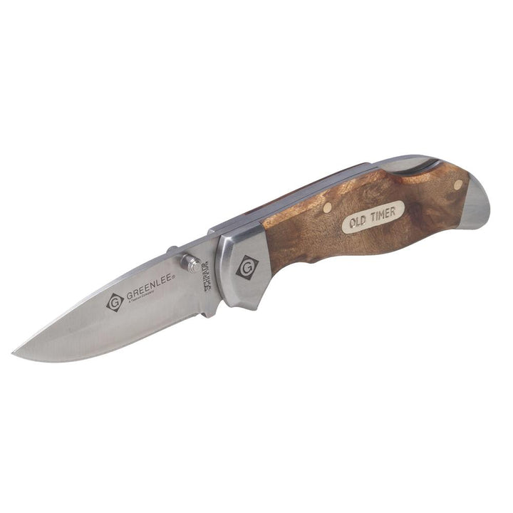 Greenlee 0652-24 Wood Drop Point Pocket Knife