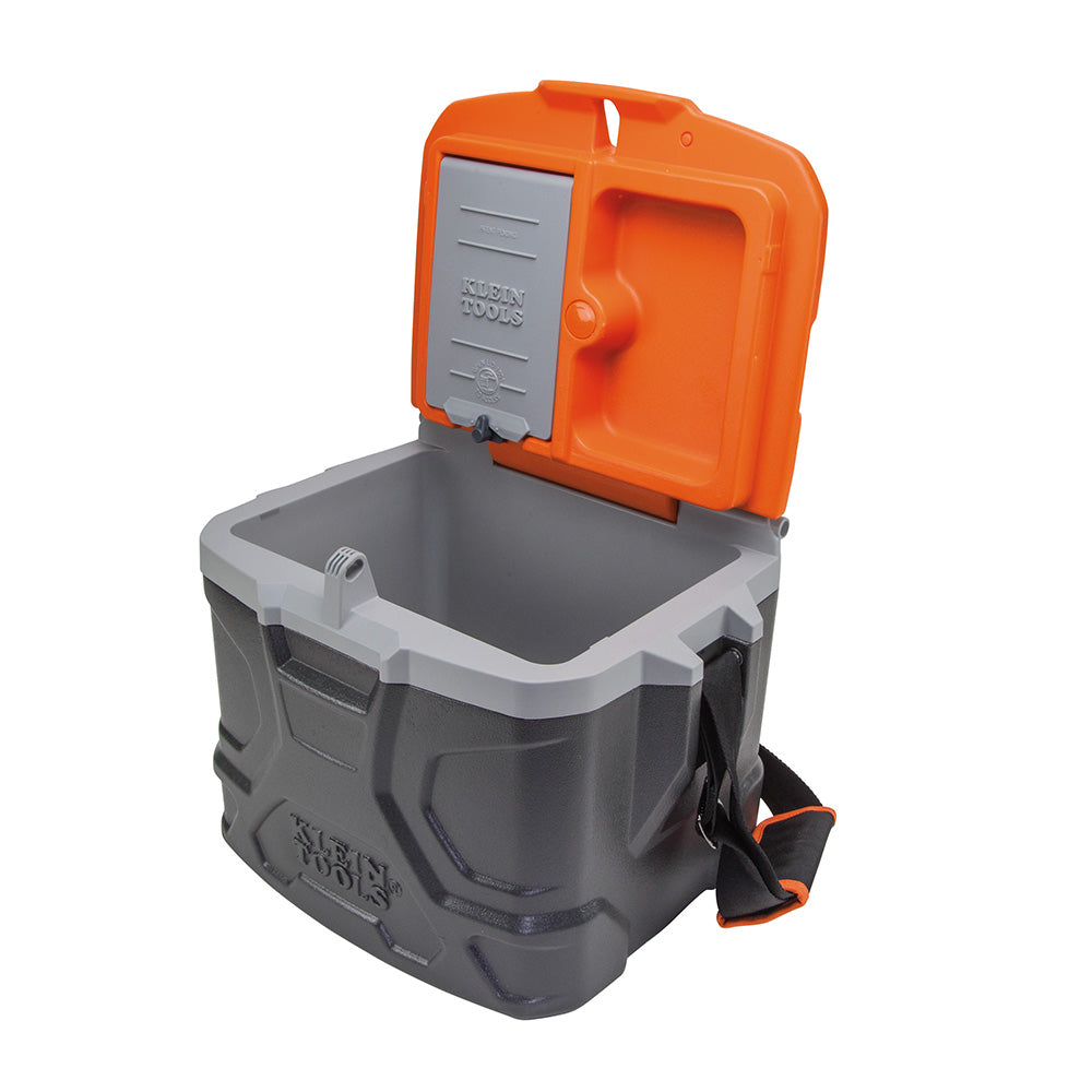 Klein Tools 55600 Lunch Box / Cooler, 17 Qt Insulated Lunch Box Holds 18 Cans, Keeps Cool 30 Hours, Seats 300 Lb, Tradesman Pro Tough Box