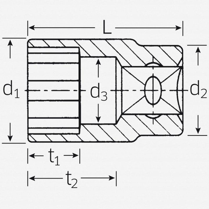 Stahlwille 01010010 Hex Socket, 1/4"Drive, 6 Point, 10mm