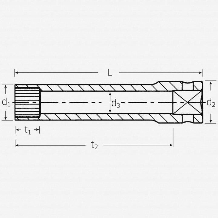 Stahlwille 01021007 Square Extra-Deep Spline Socket 1/4" Drive x SP7