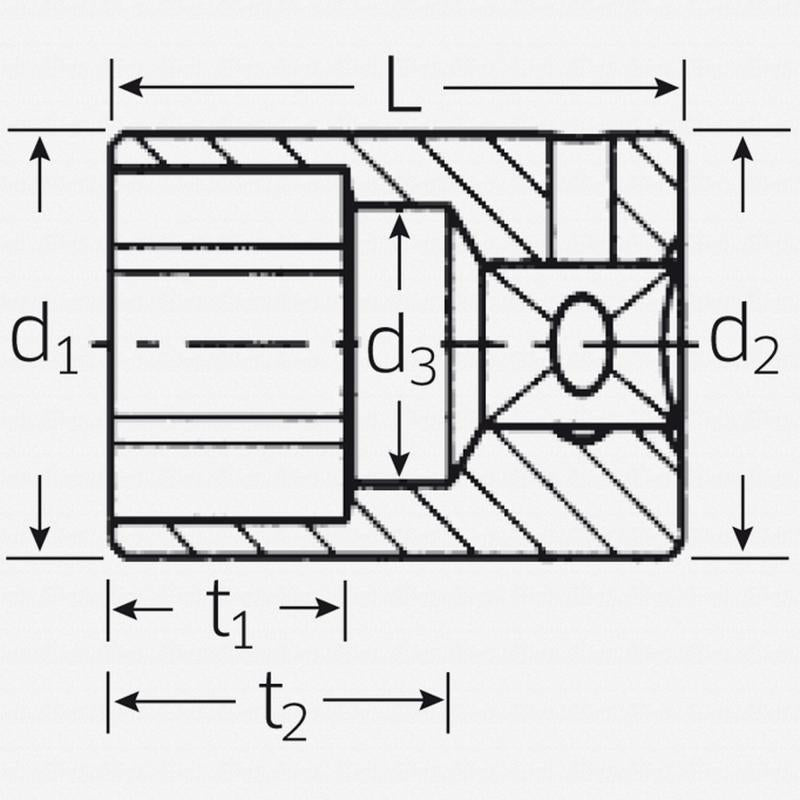 Stahlwille 01030005 40D Bi-Hex 12-pt Socket  mm x 1/4 Inch Drive