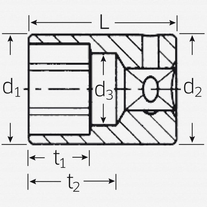 Stahlwille 01030006 40D Bi-Hex 12-pt Socket 6 mm x 1/4 Inch Drive