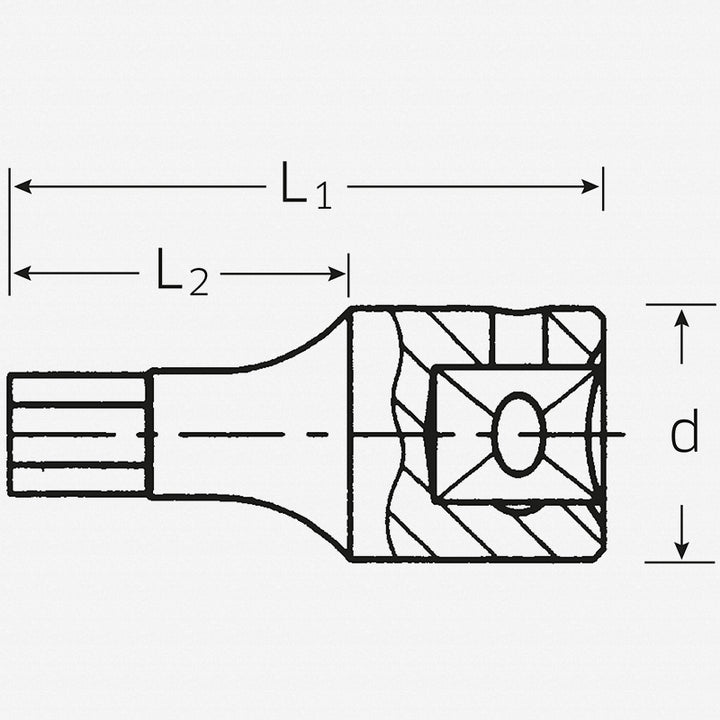 Stahlwille 01120005 44K  Hex Socket, 5 mm 1/4 Inch Drive