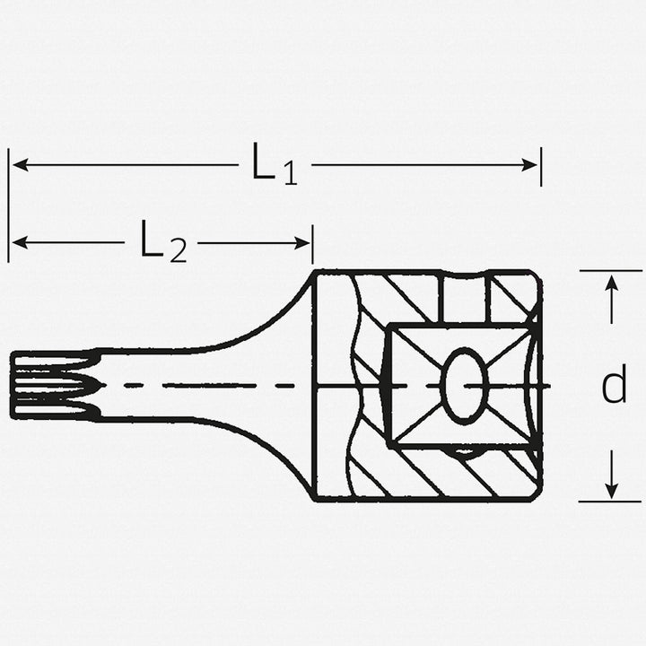 Stahlwille 01351030 44KTXB Security TORX® Socket, T30s 1/4" Drive