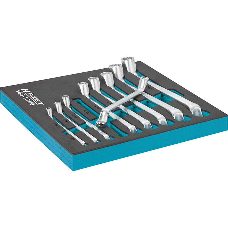 Hazet 163-101/9 Double Box-End Wrench Set, 12-Point Profile, 9 Pieces