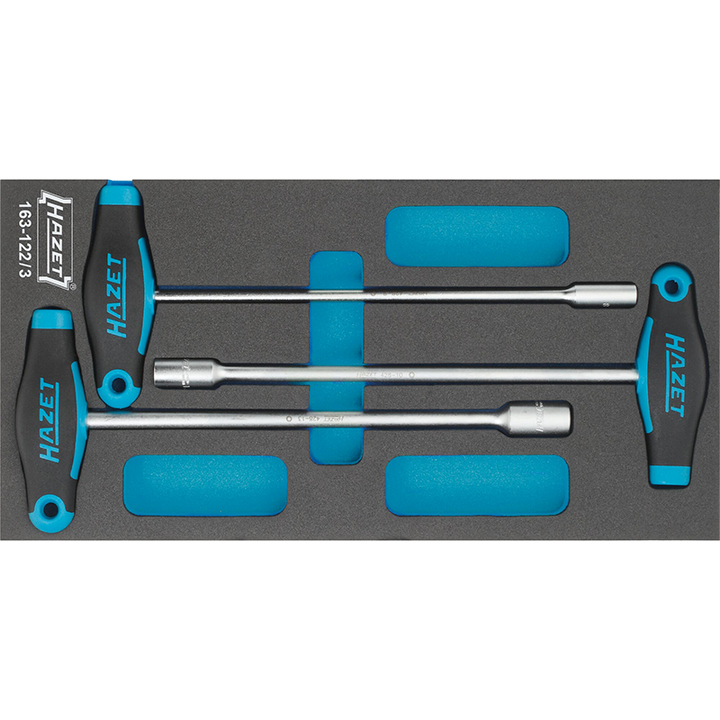 Hazet 163-122/3 Socket Set with T-Handle, 3 Pieces