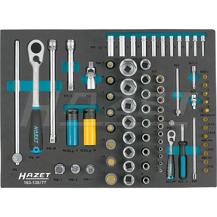 Hazet 163-138/77 Socket Set, 77 Pieces