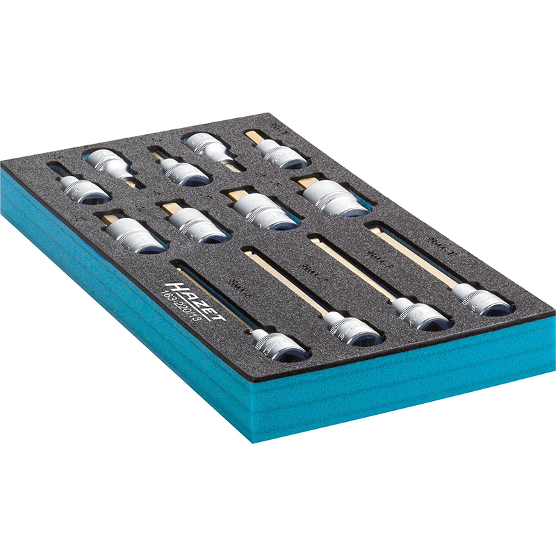 Hazet 163-220/13 Hex Screwdriver Socket Set, 1/2" Drive, 13 Pieces