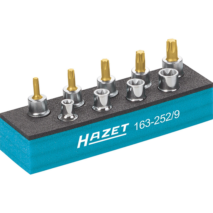 Hazet 163-252/9 TORX® Tool Set, 3/8" Drive, 9 Pieces