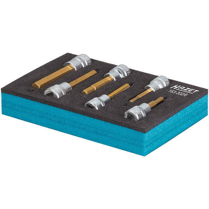 Hazet 163-302/6 Hex Screwdriver Socket Set, 3/8" Drive, 6 Pieces