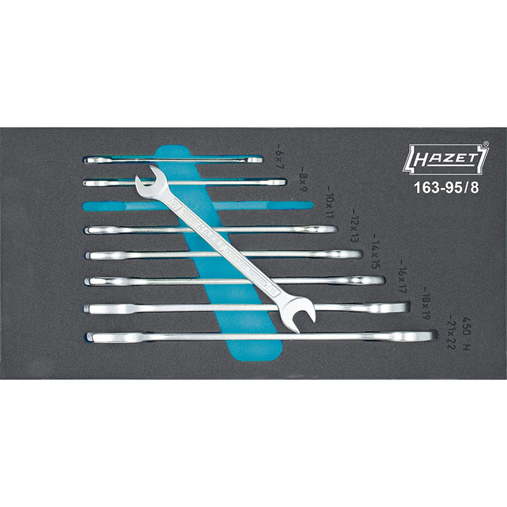 Hazet 163-95/8 Double Open-End Wrench Set, 8 Pieces