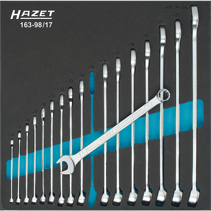 Hazet 163-98/17 Combination Wrench Set, 17 Pieces