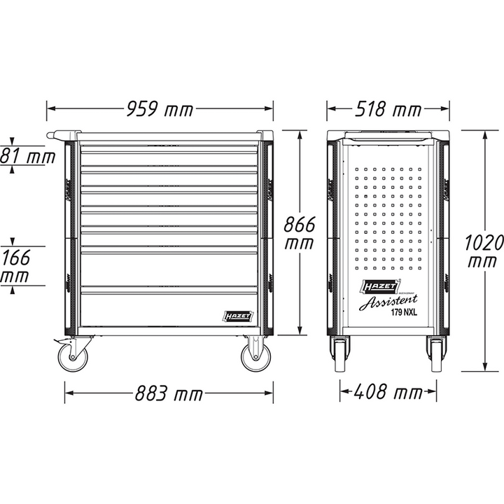 Hazet 179NXL-7/265 Tool Trolley Assistent with 265 Tools