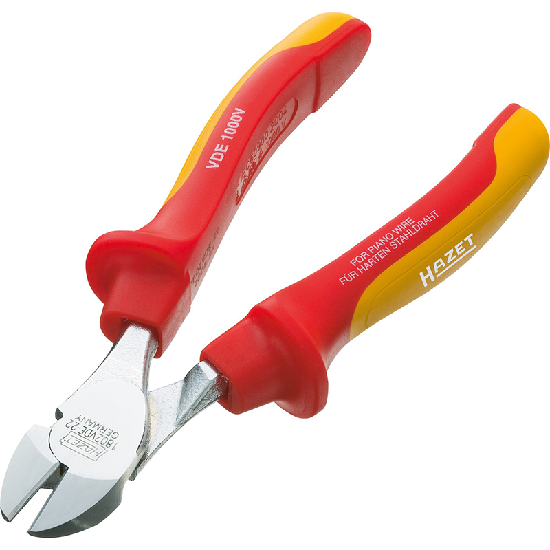 Hazet 1802VDE-22 Heavy-Duty Diagonal Cutter with Protective Insulation, 180mm