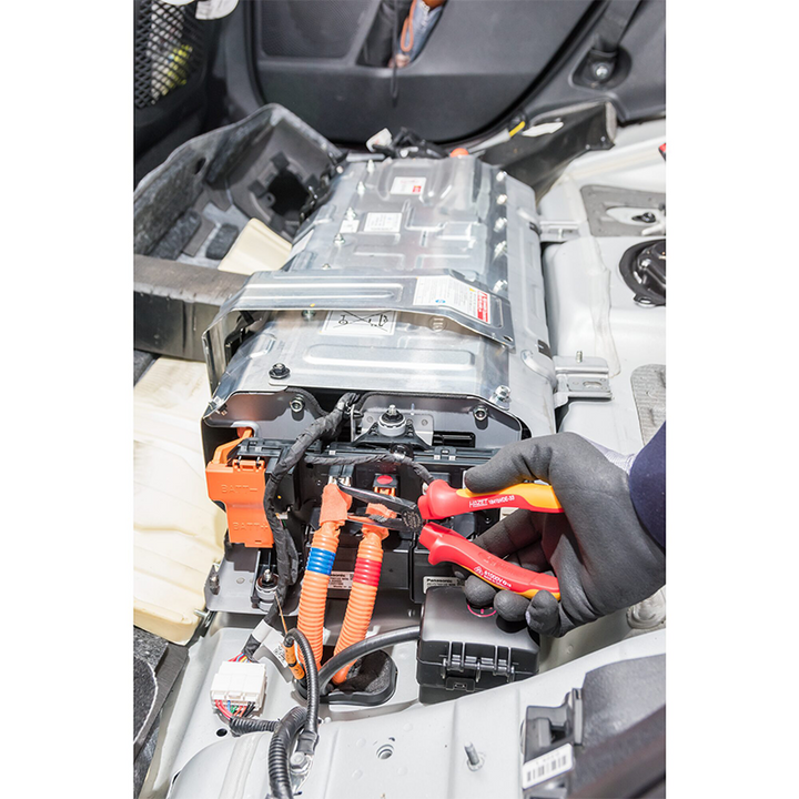 Hazet 1841BVDE-33 Snipe Nose Pliers with Protective Insulation, Curved