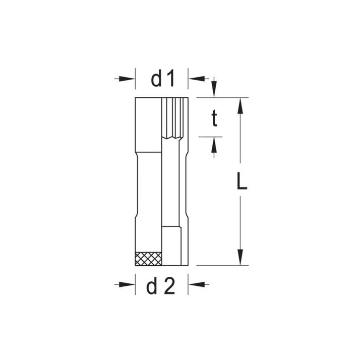 Gedore 6141140 Socket 1/2 Inch Drive, Long 10 mm