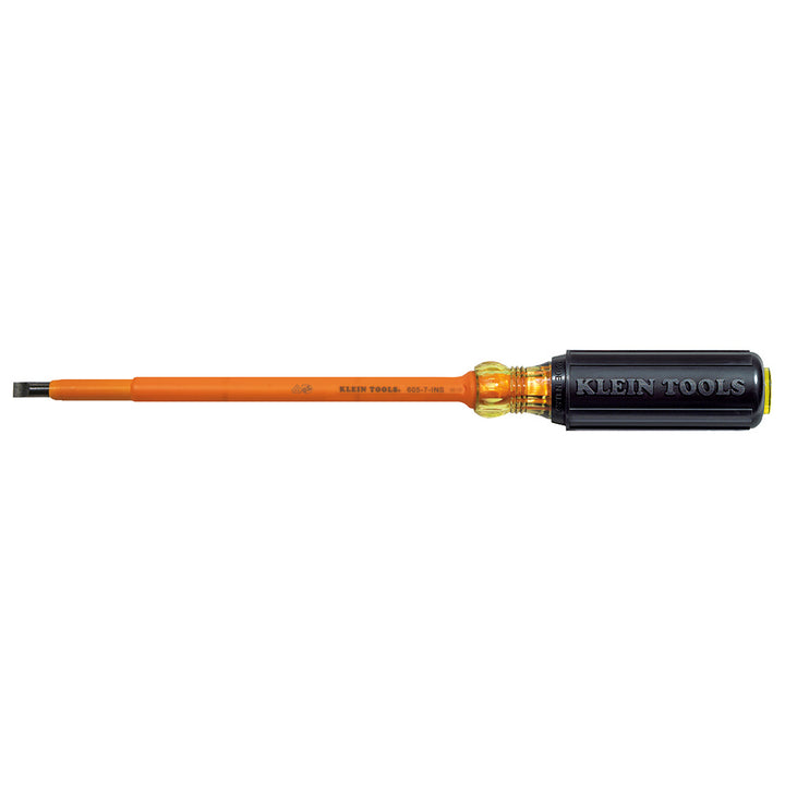 Klein Tools 605-7-INS Insulated 1/4-Inch Cabinet Tip Screwdriver, 7-Inch