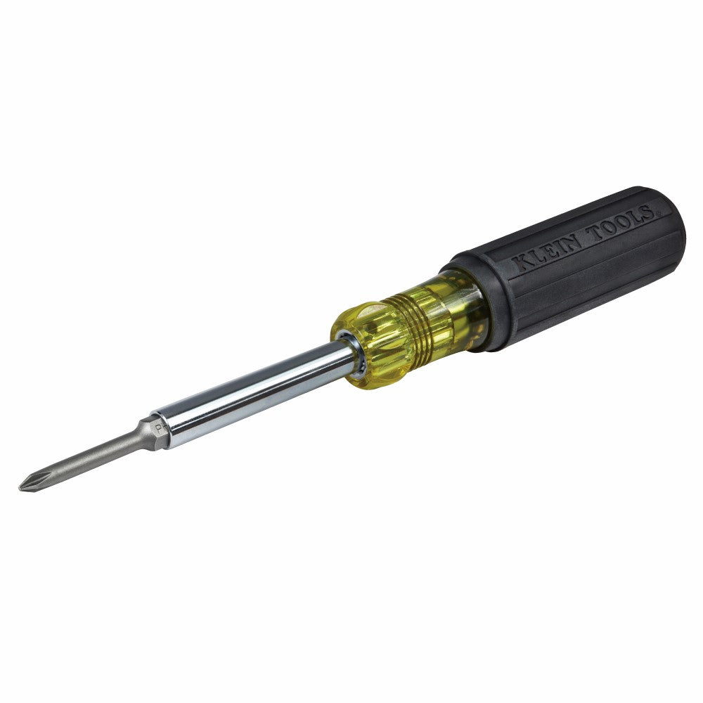 Klein Tools 32559 6-in-1 Multi-Bit Screwdriver, Extended Reach