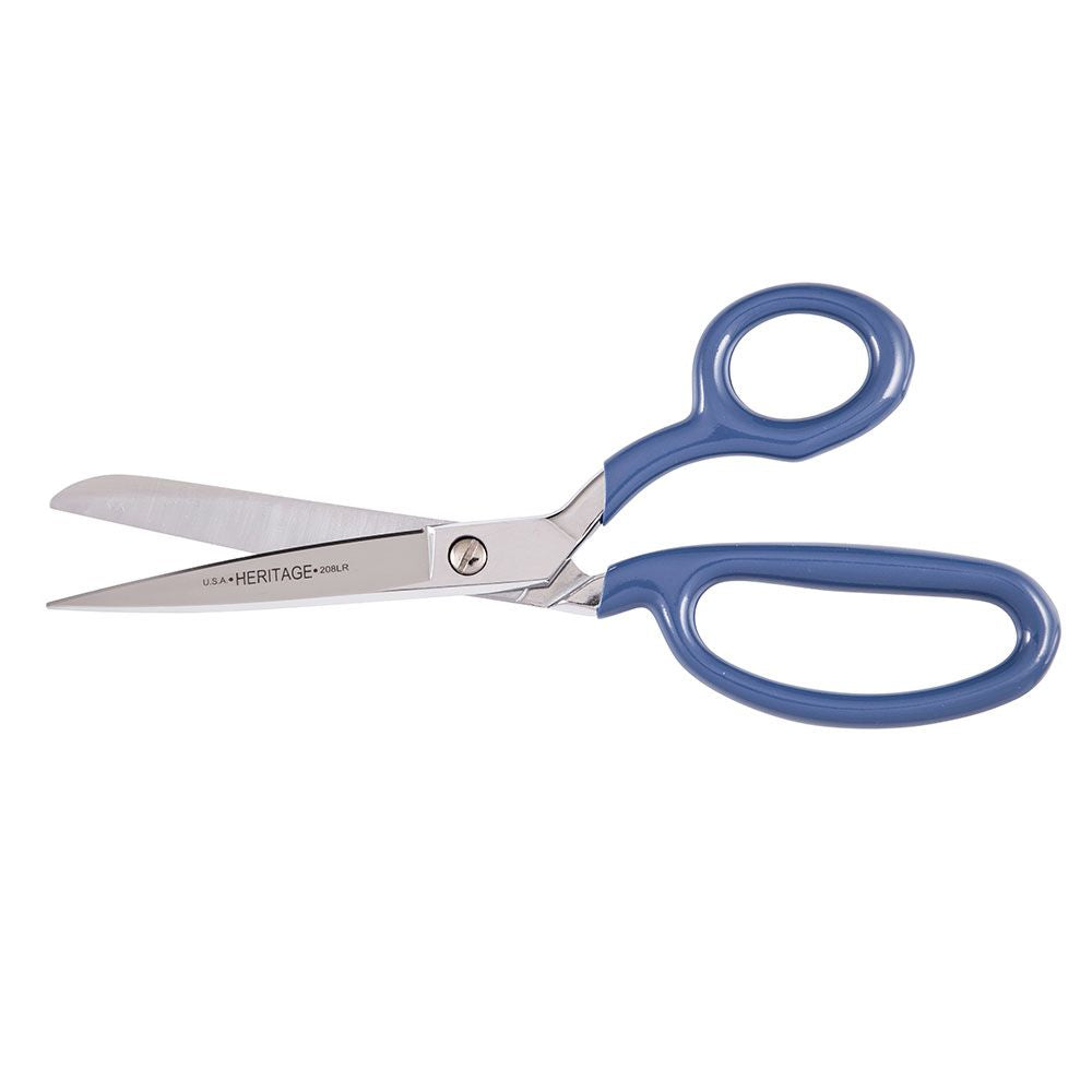 Heritage Cutlery 208LRBLUP 8'' Bent Trimmer w/ Large Ring / Blue Coating Retail Package
