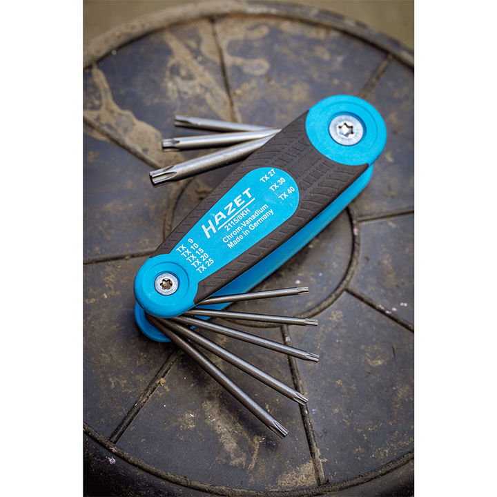 Hazet 2115/8KH Folding Offset Screwdriver Set, TORX®, 8 Pieces