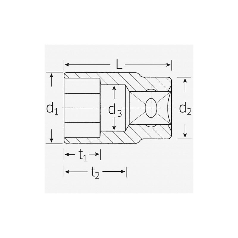 Stahlwille 03030018 52 1/2" 6-pt Socket, 18 mm