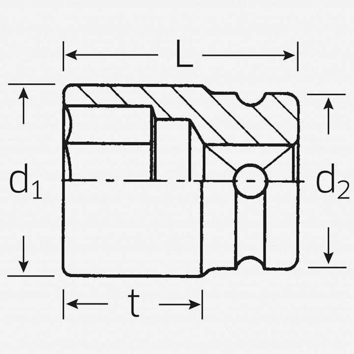 Stahlwille 23010027 50IMP 1/2" 6-pt Impact Socket, 27 mm