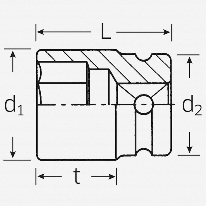Stahlwille 23090022 2309 1/2" Extra Deep 6-pt Impact Socket, 22 mm