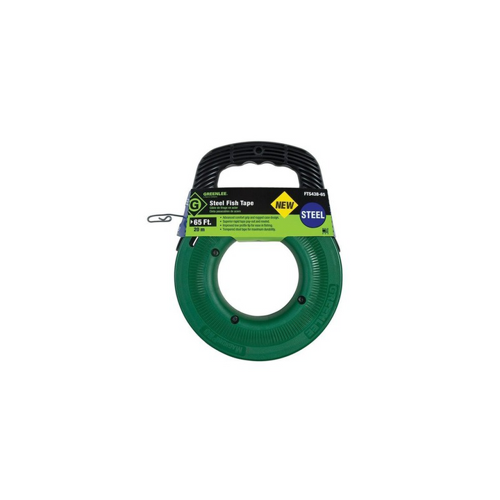 Greenlee FTS438-65BP Fish Tape with Winder Case, 65'