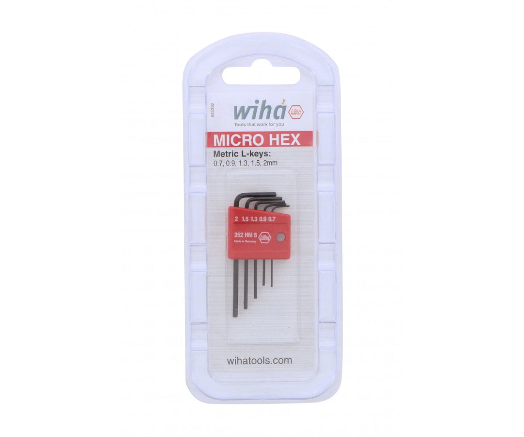 Wiha 35392 5 Piece Mini L-Key Short Hex Metric Set