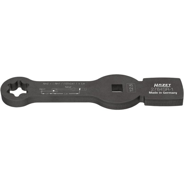 Hazet 2784SR-1 Box-End Wrench - Striking Face Pattern with 2 Striking Faces, 12-Point