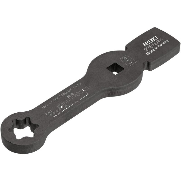 Hazet 2784SR-1 Box-End Wrench - Striking Face Pattern with 2 Striking Faces, 12-Point