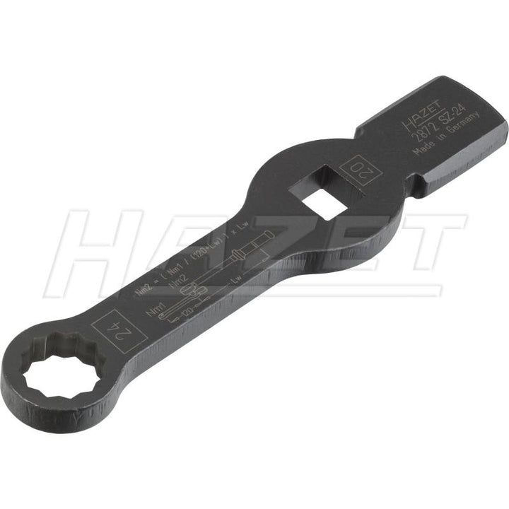 Hazet 2872SZ-24 Box-End Wrench - Striking Face Pattern with 2 Striking Faces, 12-Point, 24mm