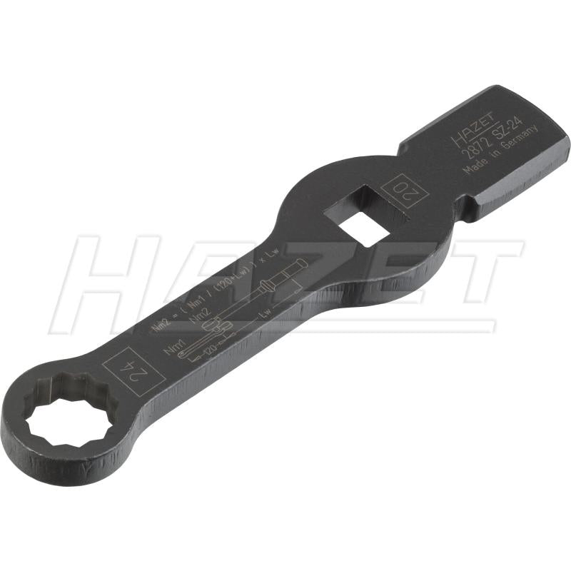 Hazet 2872SZ-26 Box-End Wrench - Striking Face Pattern with 2 Striking Faces, 12-Point, 26mm