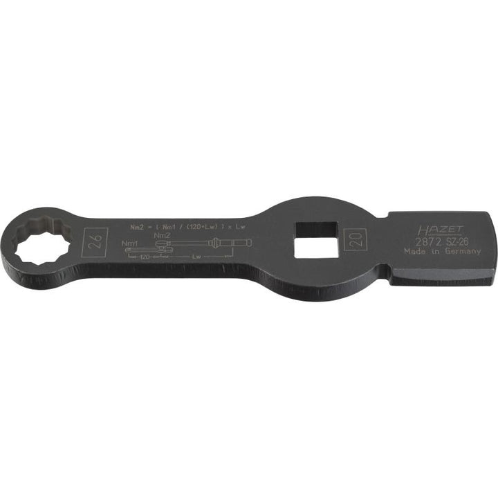Hazet 2872SZ-24 Box-End Wrench - Striking Face Pattern with 2 Striking Faces, 12-Point, 24mm