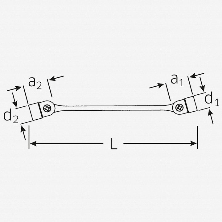 Stahlwille 43011415 29 Double ended flexi-joint Spanner, 14 x 15 mm