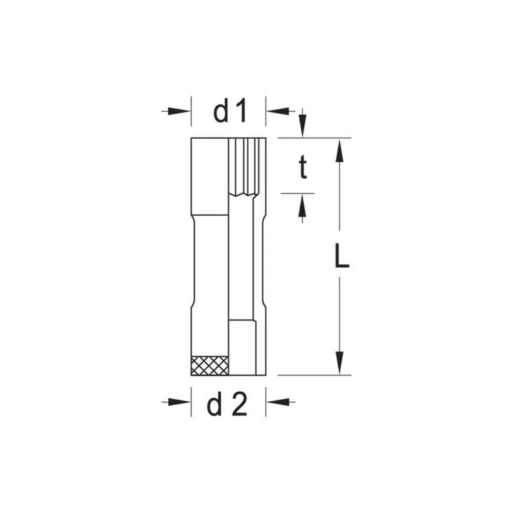 Gedore 6259060 Socket 3/8 Inch Drive, Long 16 mm