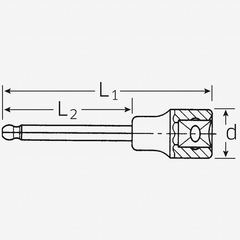 Stahlwille 03280006 54KK 1/2" Hex Ball End Socket, 6 mm